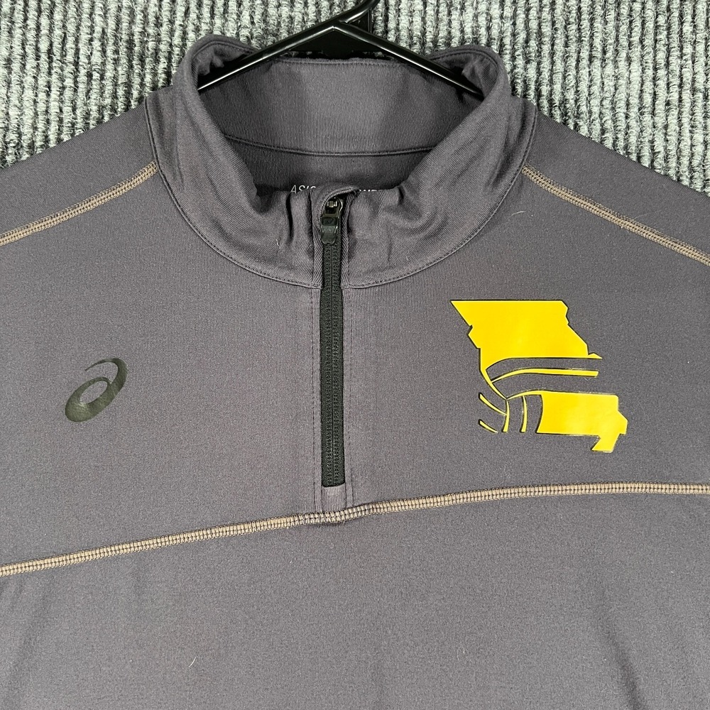 Missouri Tigers Mizzou Asics Adults Medium Gray Long Sleeve 1/4 Zip Volleyball